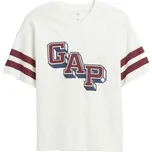 Dětské tričko GAP V-SS ELV RELAXED JRSY GR XL Bílá, Vínová, Tmavě modrá