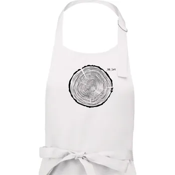 Kuchyňská zástěra Letokruhy - 90 - Pánská zástěra na vaření - Univerzální velikost ( Bílá )