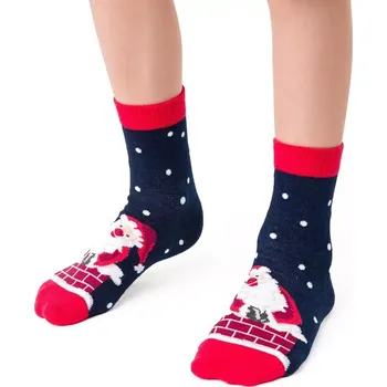 Dětské ponožky Santa v komíně - 29-31 / tmavě modrá