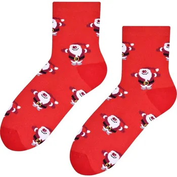 Dámské punčochy Dětské ponožky Veselý Santa - 32-34 / červená
