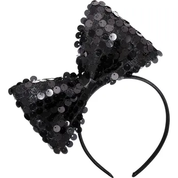 Černá flitrovaná čelenka s mašlí