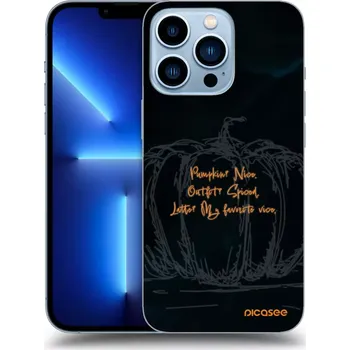 Pouzdro na mobilní telefon Picasee silikonový černý obal pro Apple iPhone 13 Pro - Pumpkin