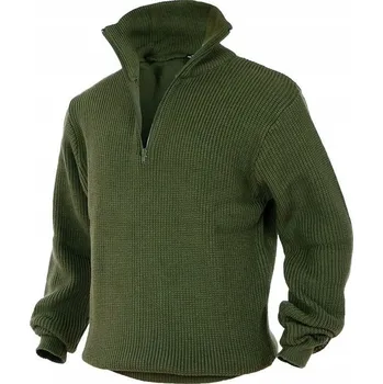 Pánská mikina Teplý Rolák Mikina s límečkem Mil-Tec Troyer OLIVOVÁ 56