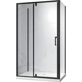 BPS-koupelny 3-stěnný obdelníkový sprchový kout HYD-OK23F 120/dveře x 80/zástěna cm, černý - bez vaničky