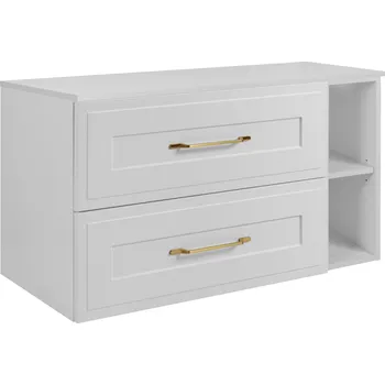 Koupelnový nábytek Skříňka do koupelny pod umyvadlo závěsná bílá 80 regál Rámeček čela MDF deska