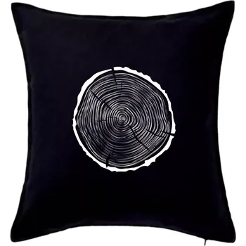 Polštář Letokruhy 40 bez věku - Polštář 50x50 - 50x50 - Pouze potah ( Černá )