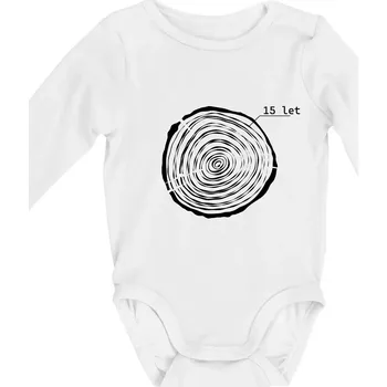 Kojenecký body Letokruhy - 15 - Body kojenecké s dlouhým rukávem - Dlouhý r. do 3 měs ( Bílá )
