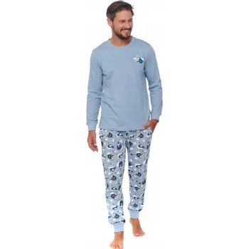 Pánské pyžamo Doctor Nap pánské pyžamo 4511 bavlněné pánské pyžamo s dlouhým rukávem, velikost XL