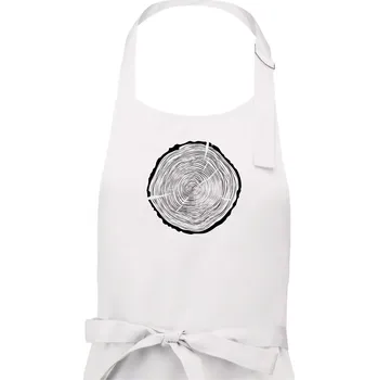 Kuchyňská zástěra Letokruhy 55 bez věku - Pánská zástěra na vaření - Univerzální velikost ( Bílá )