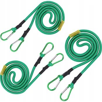 autokoberec 3x POPRUH GUMA LANKO PRO UPEVNĚNÍ ZAVAZADEL S KARABINAMI 10mm x 150cm