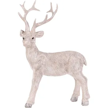 Jelen - polyresinová figurka, stojící, vel. M, bílý - ALA1821 WT-M