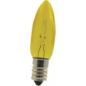 Žárovka Žárovka E-10 14V 3W žlutá svíčka pro vánoční řetězy 1ks