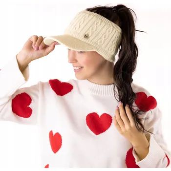 Čepice Little Angel zimní čepice s kšiltem béžová, univerzální velikost