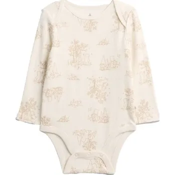 Kojenecké oblečení Dětské body GAP V-VALUE LS PRNT BS 3-6M Béžová