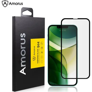 Tvrzené sklo (Tempered Glass) AMORUS pro Apple iPhone 13 mini - černý rámeček - 2,5D hrana - 0,26mm