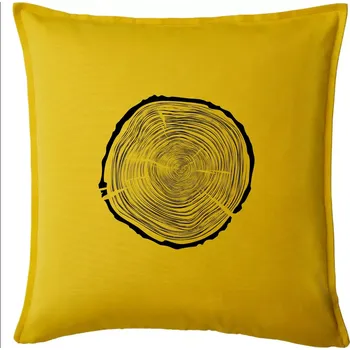 Polštář Letokruhy 75 bez věku - Polštář 50x50 - 50x50 - Pouze potah ( Žlutá )