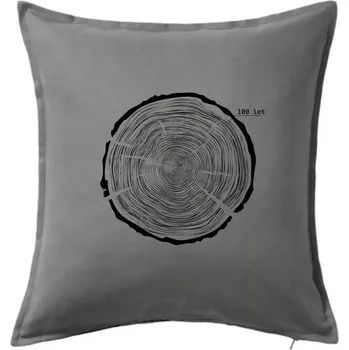 Polštář Letokruhy - 100 - Polštář 50x50 - 50x50 - Pouze potah ( Tmavě šedý melír )