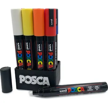 Sada fixů POSCA-5M s plakátovou barvou 12 Ks + ORGANIZÉR