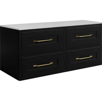 Koupelnový nábytek Koupelnová skříňka pod umyvadlo Černá Bílá 120 cm Rámeček čela MDF DESKA