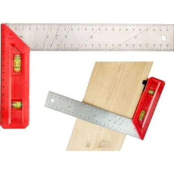 Úhloměr Úhelník hliníkový truhlářský s vodováhou 250-603mm