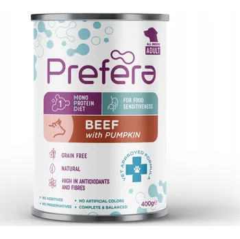 Krmivo pro psa PREFERA Monoproteinové krmivo pro psy Vet Approved hovězí s dýní 400g