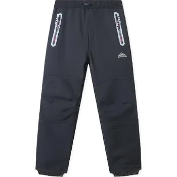 Dívčí kalhoty DÍVČÍ SOTFSHEL KALHOTY ZATEPLENÉ FLEESEM NOVINKA Barva: Černé s růžovým zipem, Velikost: 146