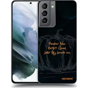 Pouzdro na mobilní telefon Picasee silikonový průhledný obal pro Samsung Galaxy S21 5G G991B - Pumpkin