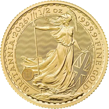 Royal Mint Zlatá investiční mince Britannia 1/2 Oz | Charles III | 2026 | 15,55 g