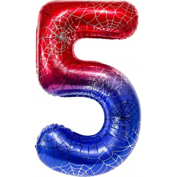 Balónek Fóliový balónek číslice "5" Spider červeno-modrý (100 cm)