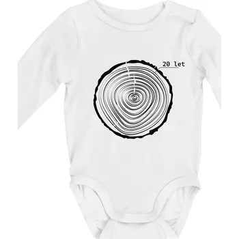 Letokruhy - 20 - Body kojenecké s dlouhým rukávem - Dlouhý r. 6-12 měs ( Bílá )