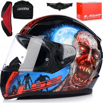 Helma na motorku MOTOCYKLOVÁ PŘILBA LS2 FF353 RAPID II ZOMBIE RED S PINLOCKEM ECER 22.06