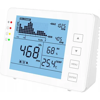 Měřič teploty, vlhkosti a CO2 MT-CO2-1200P bílý