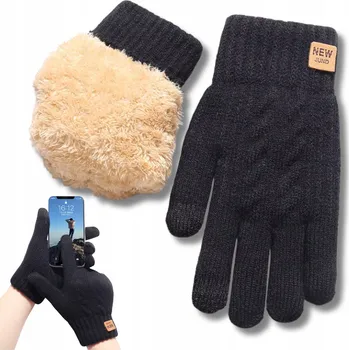 Rukavice DOTYKOVÉ PÁNSKÉ RUKAVICE K TELEFONU ZATEPLENÉ SILNÉ KOŽÍŠEK ZIMNÍ