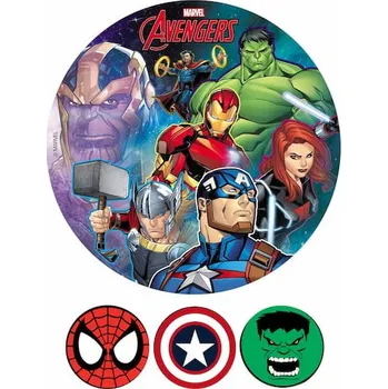 Jedlá dekorace na dort Jedlý papír Avengers č.3 20 cm