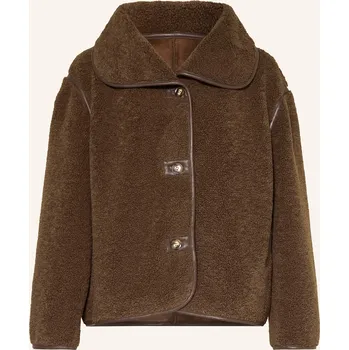 Dámský kabát Neo Noir Dámská Plyšová Bunda Edmund, tmavě hnědá, 38