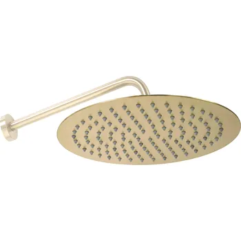 Sprchová hlavice Hlavová sprcha se sprchovým raménkem, kulatá Rea P0502 25 cm, zlatá kartáčovaná