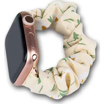 Řemínek na hodinky Hurtel Látkový řemínek na Apple Watch 42/44/45 mm, gumička - žlutý