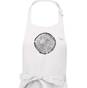 Kuchyňská zástěra Letokruhy 95 bez věku - Dámská zástěra na vaření - Univerzální velikost ( Bílá )