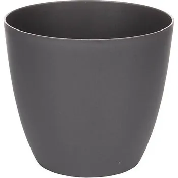 Květináč Plastkon Ella Mat dekorativní květináč antracitová průměr 15 cm
