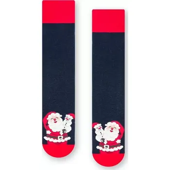 Pánské ponožky Pánské ponožky Santa a sněhulák - 44-46 / tmavě modrá