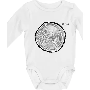 Kojenecký body Letokruhy - 45 - Body kojenecké s dlouhým rukávem - Dlouhý r. do 3 měs ( Bílá )
