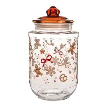 Dóza na potraviny Skleněná dóza s těšněním - perníček, 2000ml, 0/6