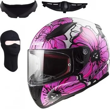 Helma na motorku PŘILBA LS2 FF353 RAPID II POPPIES PINK Velikost M 57-58 cm