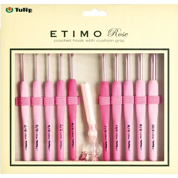 Nástroj na niť a příze Sada háčků na háčkování Tulip Etimo Rose velká / 2,0 mm - 6,0 mm / 10 ks