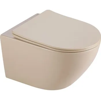 Klozet BPS-koupelny Závěsná WC mísa se SoftClose sedátkem HYD-6978, cappuccino