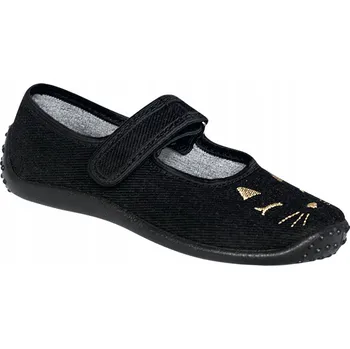 Dívčí obuv Zetpol dětské papuče na suchý zip, černé, velikost 35