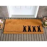 Rohožka kokosové vlákno s gumovou vrstvou 55 x 120 protiskluzová dekorativní rohožka s králíčky Beliani