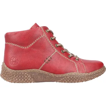 Dámské kozačky Dámská zimní kotníková obuv s kožíškem RIEKER Y8412-33 červená #Velikost: 40