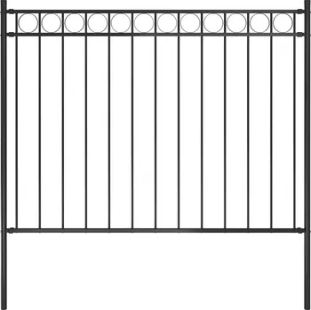 Zahradní plot ocelový 1,81 x 1 m černý IM_146313