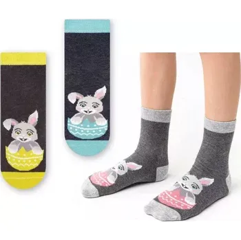 Dámské punčochy Dětské ponožky Velikonoční zajíček - 32-34 / modrá